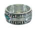 Authentic Sterling Silver Water Wave Turquoise Ring Size 7-3/4 RX68788